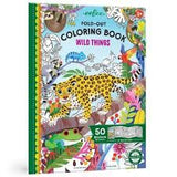 Coloring book with animal illustrations on a green background