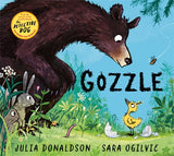 Book cover of 'Gozzle' featuring a bear and other animals in a forest setting.