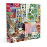 Jigsaw puzzle box with a colorful kitchen scene illustration