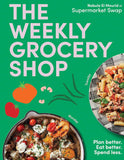Book cover of 'The Weekly Grocery Shop' with food images and green background