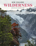 New Zealand Wilderness 2027 potton & burton calendars cover featuring a dramatic mountain landscape with a glacier, snowy peaks, green and red foliage, and bold title text at the top.
