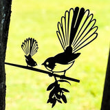 Metalbird Fantail & Baby / Piwakawaka - Large