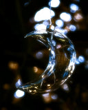 Clear Crescent Moon Hanging Glass Light